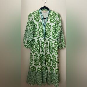 Rungolee Blue Green Ikat Bella Dress